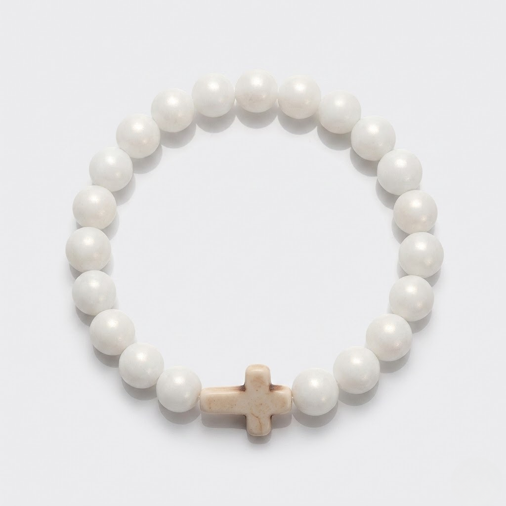 Jesus Cross Stretch Beaded Bracelet