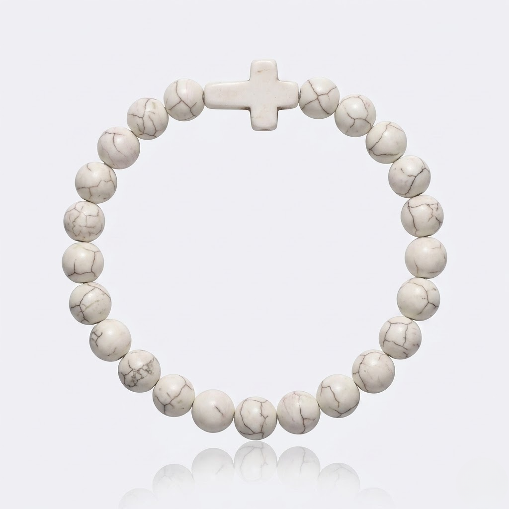 Jesus Cross Stretch Beaded Bracelet