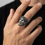 Jesus Ring Christian Face Crown of Thorns Stainless Steel Statement Ring Men-Tithesource-