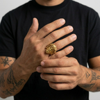 Jesus Ring Christian Face Crown of Thorns Stainless Steel Statement Ring Men-Tithesource-