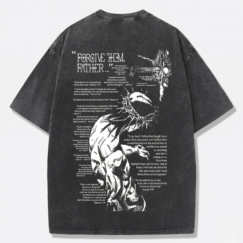 Jesus Vintage Washed Gothic Oversized T-Shirt | Christian