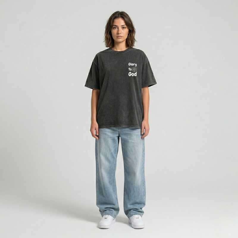 Jesus Vintage Washed Gothic Oversized T-Shirt | Christian