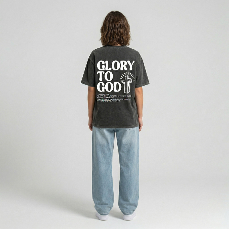 Jesus Vintage Washed Gothic Oversized T-Shirt | Christian