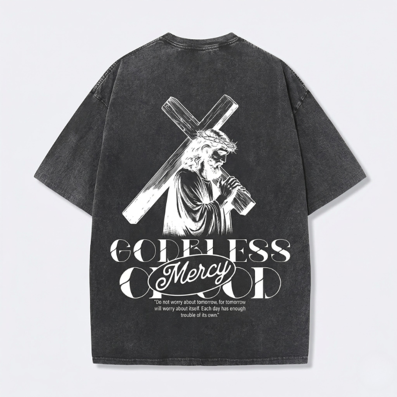 Jesus Vintage Washed Gothic Oversized T-Shirt | Christian