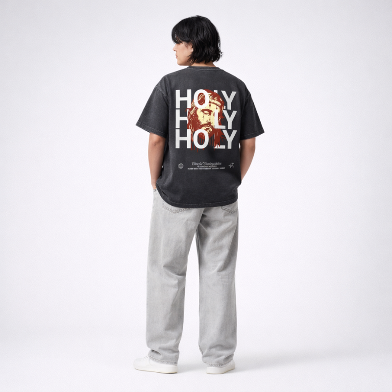 Jesus Vintage Washed Gothic Oversized T-Shirt | Christian