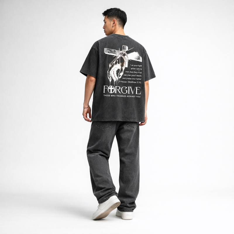 Jesus Vintage Washed Gothic Oversized T-Shirt | Christian
