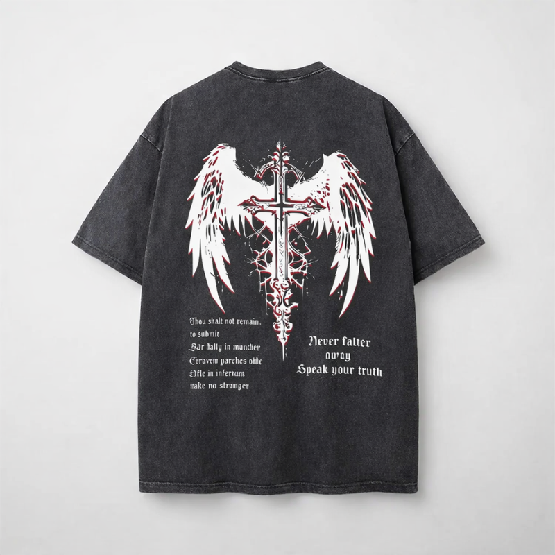 Jesus Vintage Washed Gothic Oversized T-Shirt | Christian
