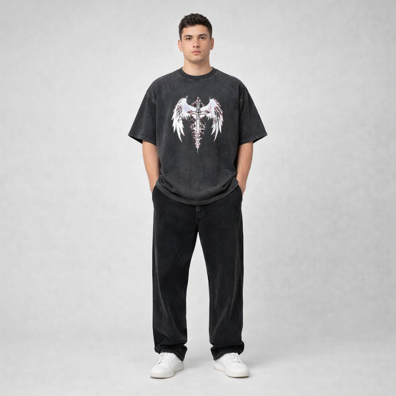 Jesus Vintage Washed Gothic Oversized T-Shirt | Christian