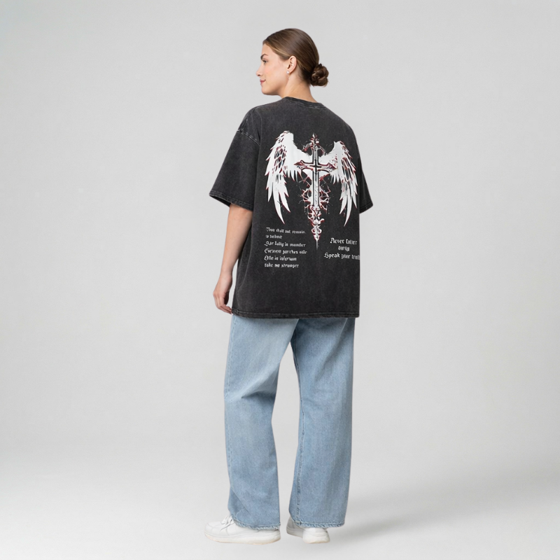 Jesus Vintage Washed Gothic Oversized T-Shirt | Christian