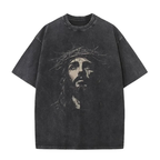 Jesus Vintage Washed Gothic Oversized T-Shirt | Christian