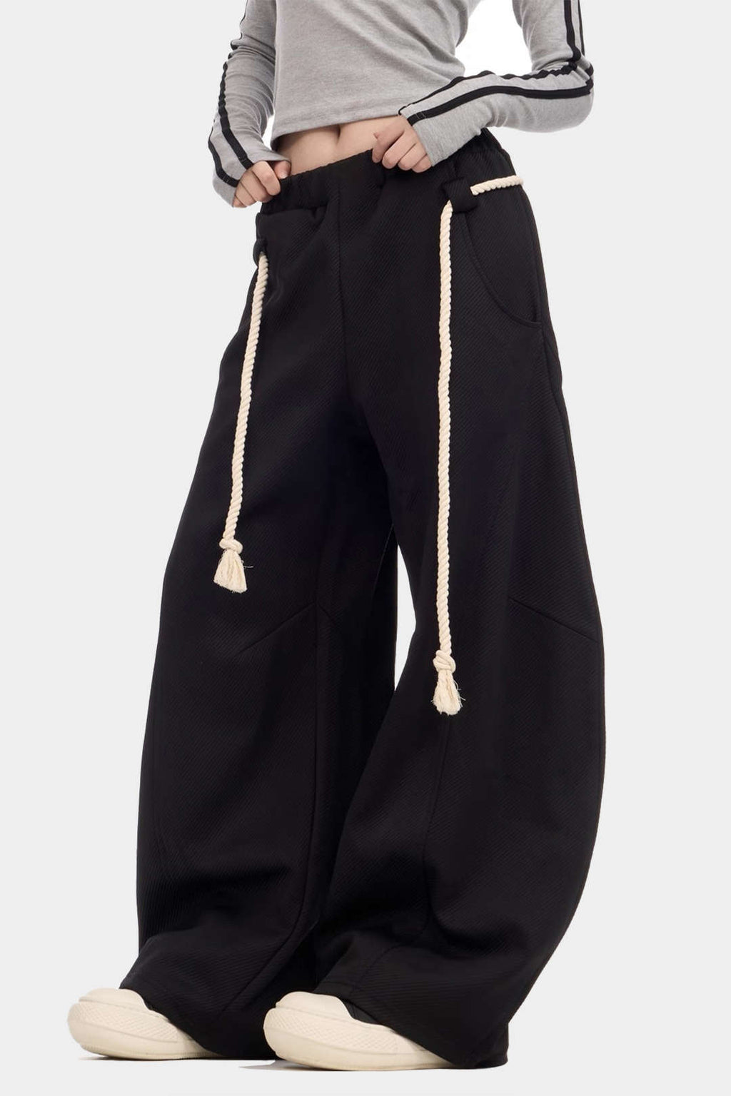 Joggers Women - Wide Leg Drawstring Sweatpants-Tithesource-