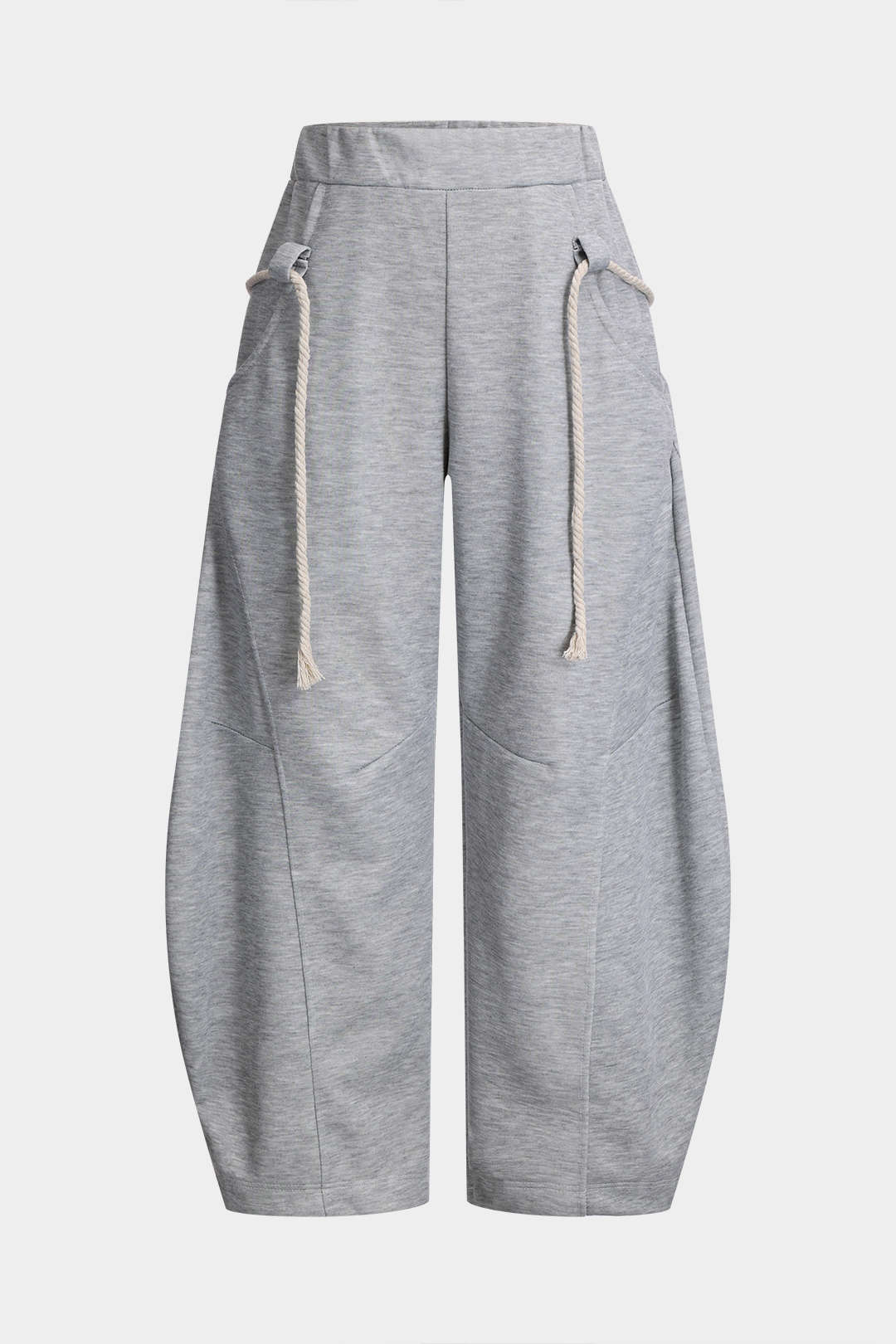 Joggers Women - Wide Leg Drawstring Sweatpants-Tithesource-Gray-S-