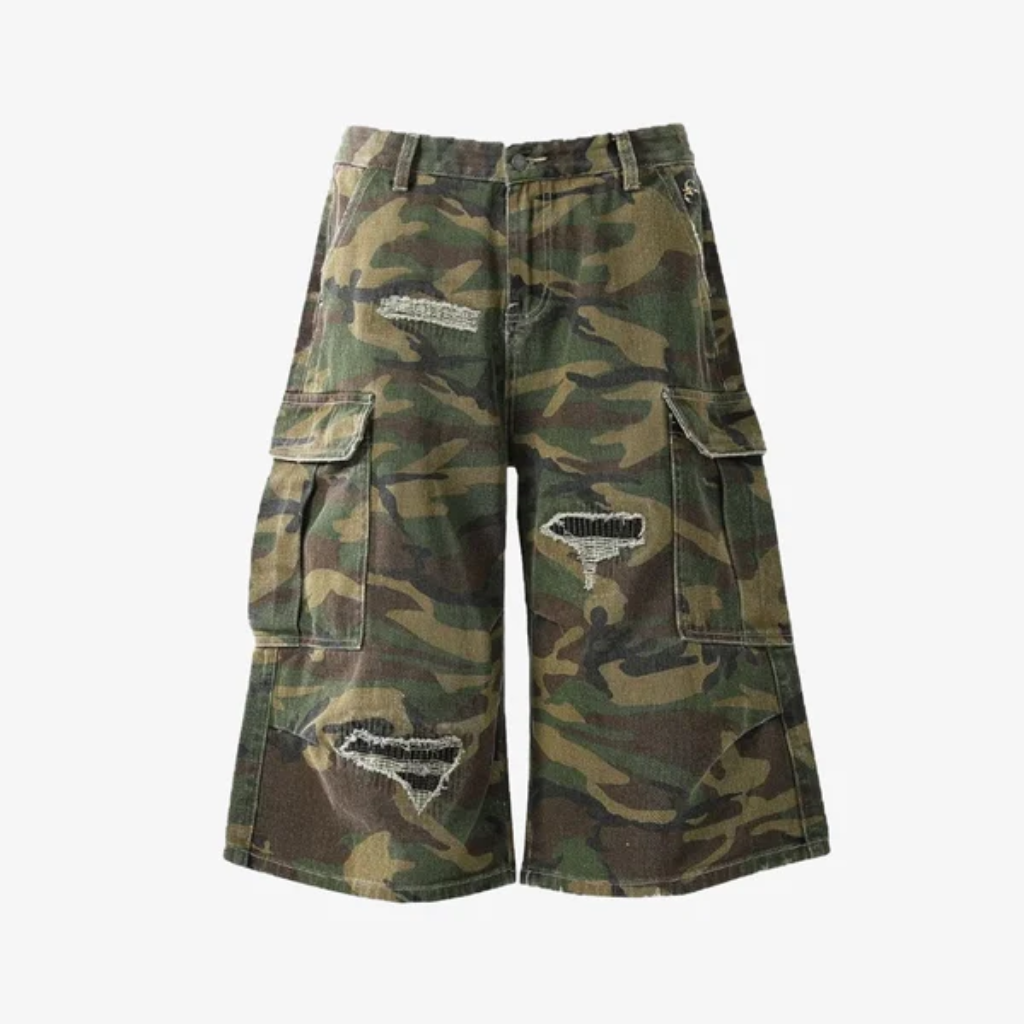 Jorts Men Camo Baggy Cargo Shorts Streetwear