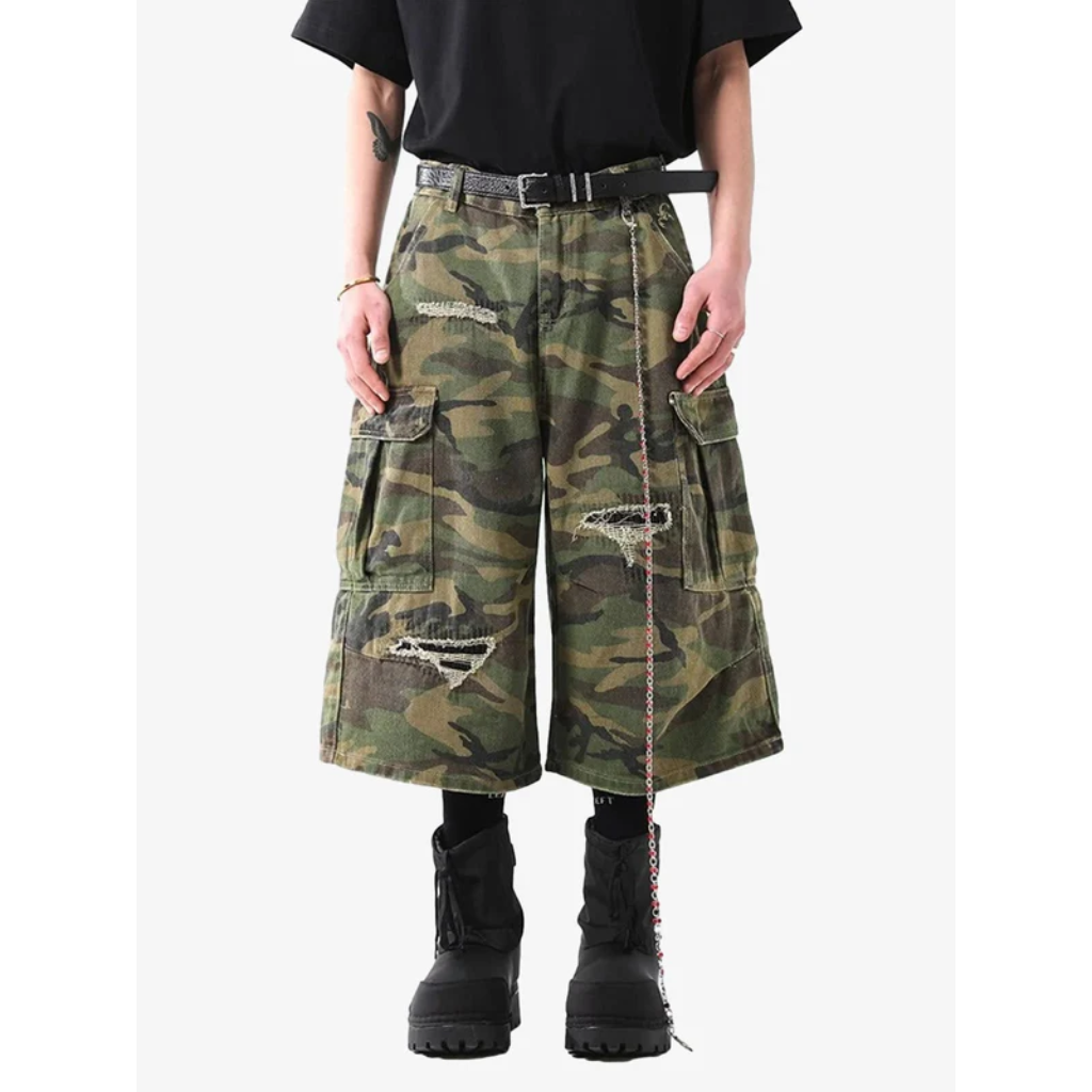 Jorts Men Camo Baggy Cargo Shorts Streetwear
