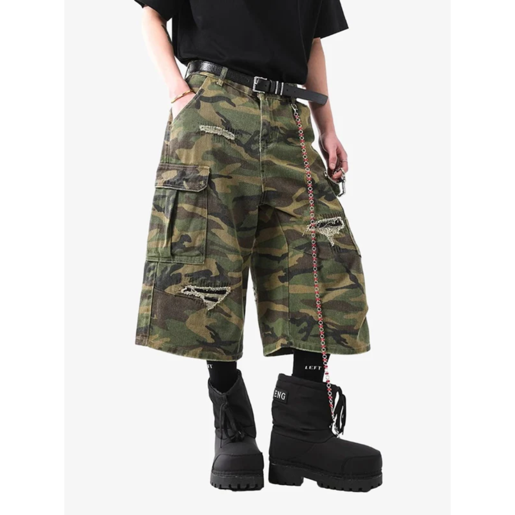 Jorts Men Camo Baggy Cargo Shorts Streetwear