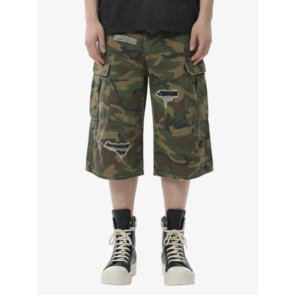 Jorts Men Camo Baggy Cargo Shorts Streetwear