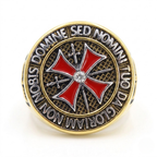 Knights Templar Ring Crusader Red Cross Masonic Signet Stainless Steel-Tithesource-