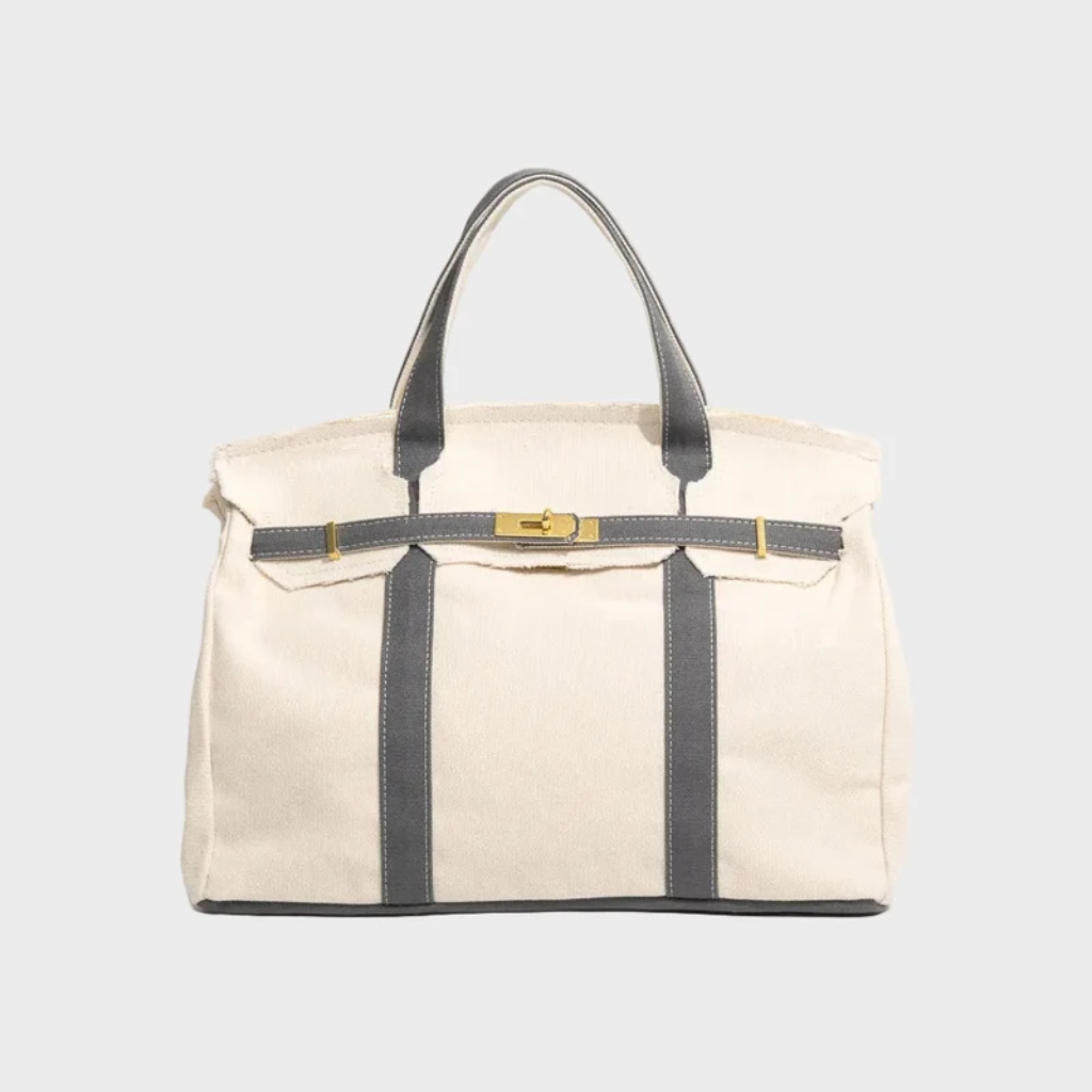 Large Tote Handbag - Contrast Stitching - Boat Design
