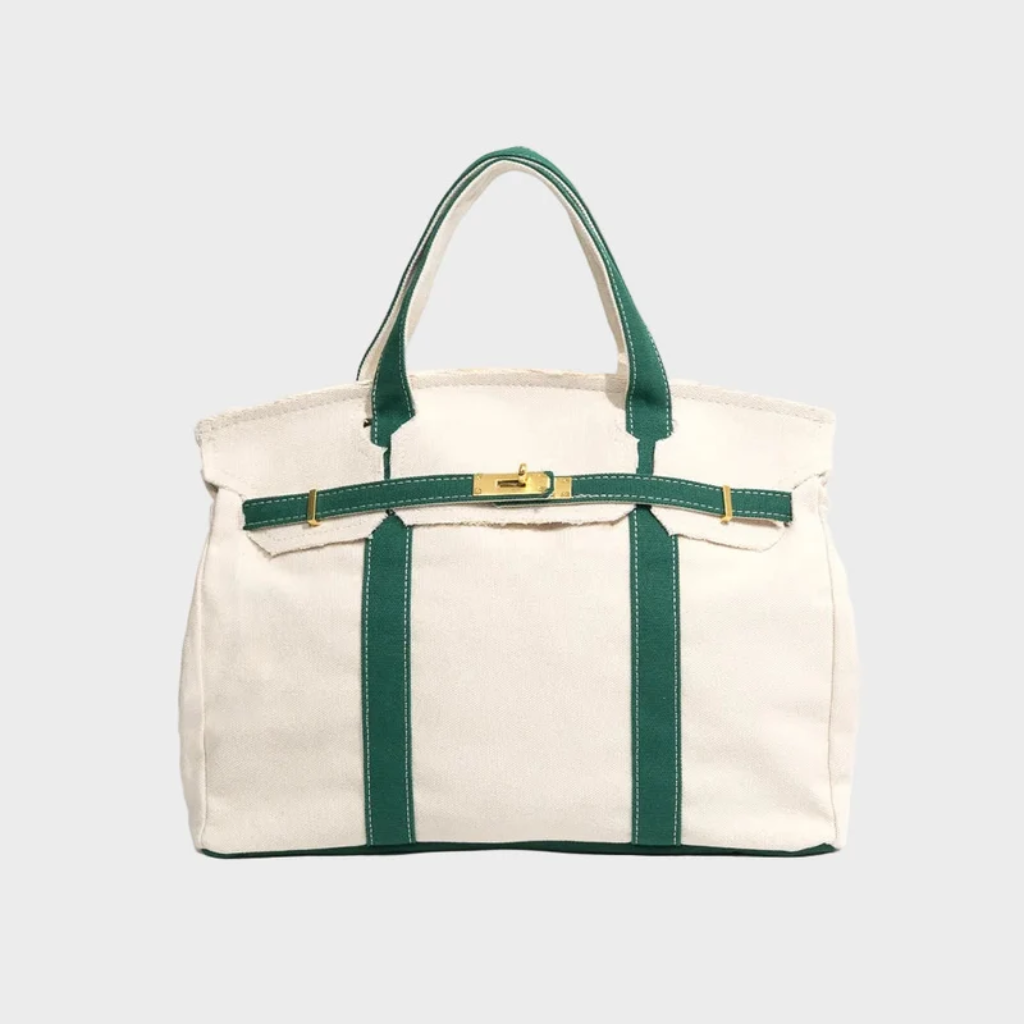 Large Tote Handbag - Contrast Stitching - Boat Design