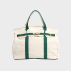 Large Tote Handbag - Contrast Stitching - Boat Design
