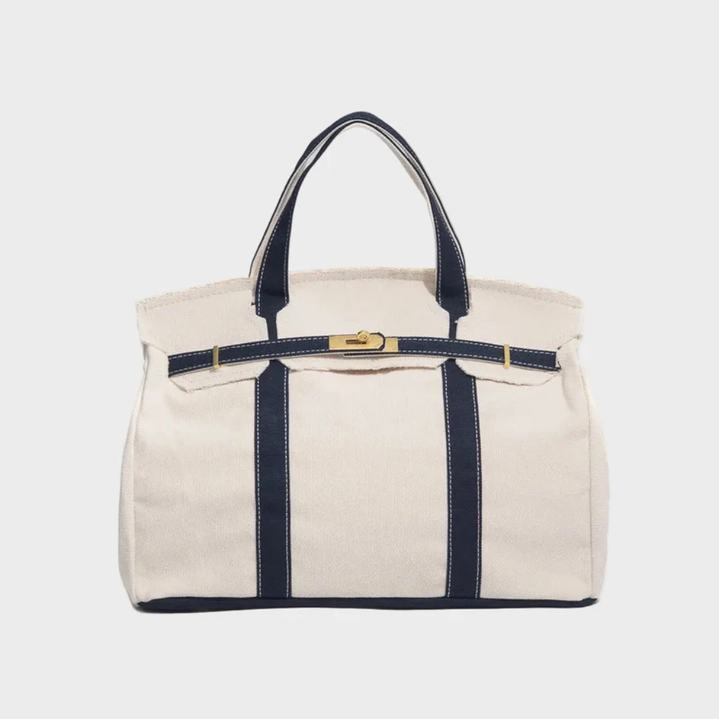 Large Tote Handbag - Contrast Stitching - Boat Design