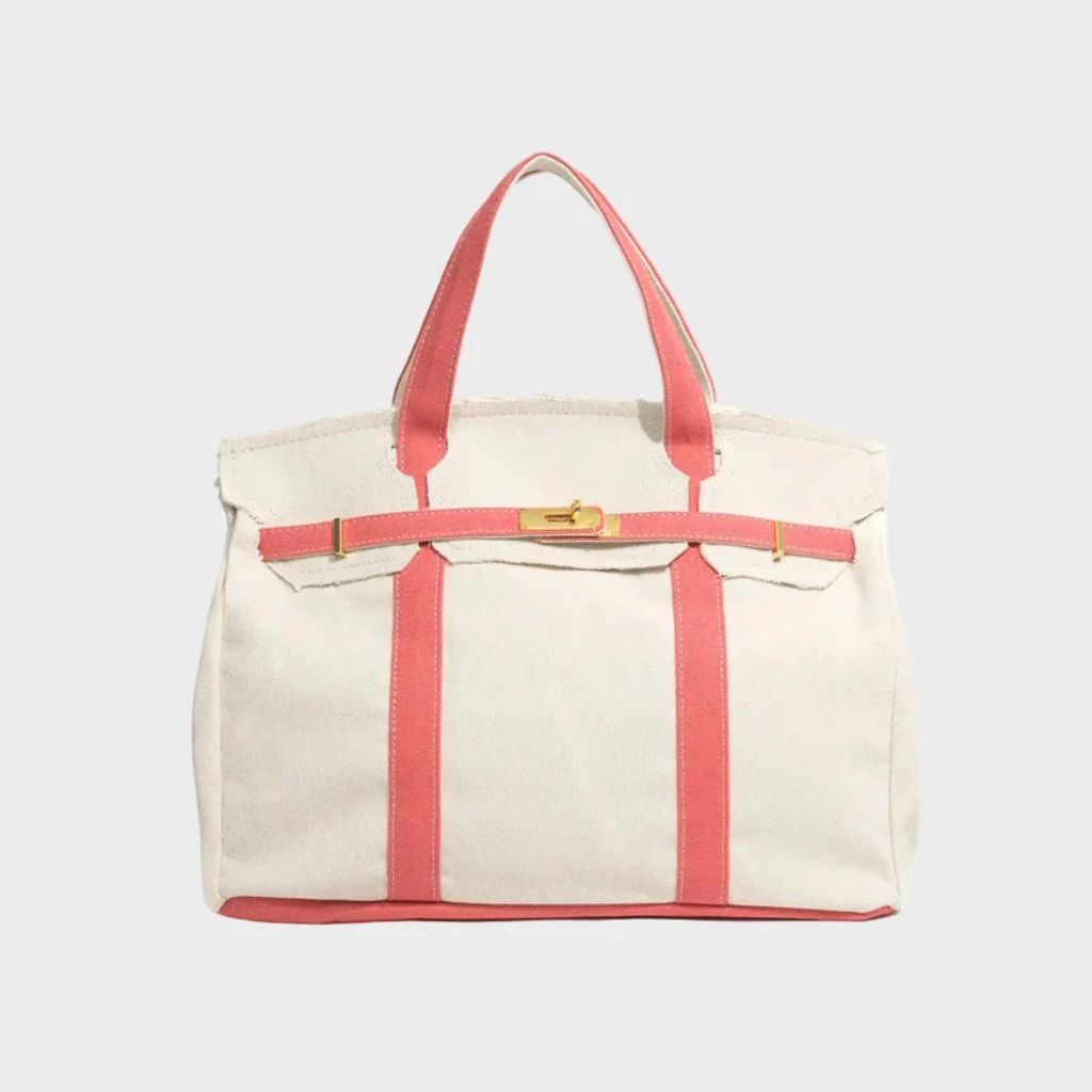 Large Tote Handbag - Contrast Stitching - Boat Design