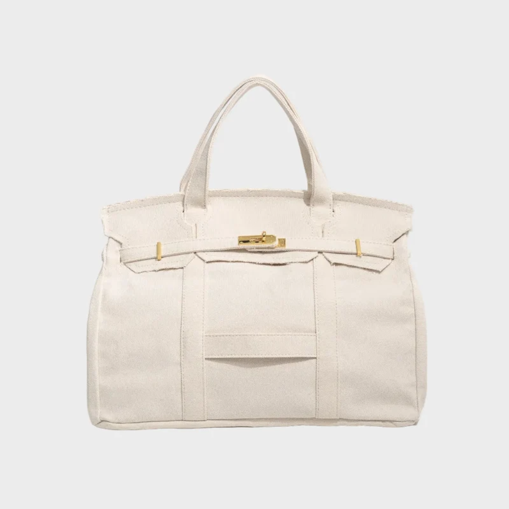 Large Tote Handbag - Contrast Stitching - Boat Design