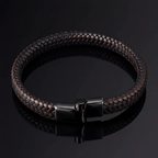 Leather Bracelet Men Braided Black and Brown