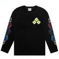 Long Sleeve Graphic Tee Shirt Mens Oversized Floral Ornament Sleeve Print