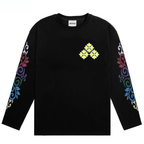 Long Sleeve Graphic Tee Shirt Mens Oversized Floral Ornament Sleeve Print