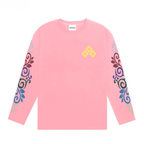 Long Sleeve Graphic Tee Shirt Mens Oversized Floral Ornament Sleeve Print