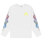 Long Sleeve Graphic Tee Shirt Mens Oversized Floral Ornament Sleeve Print