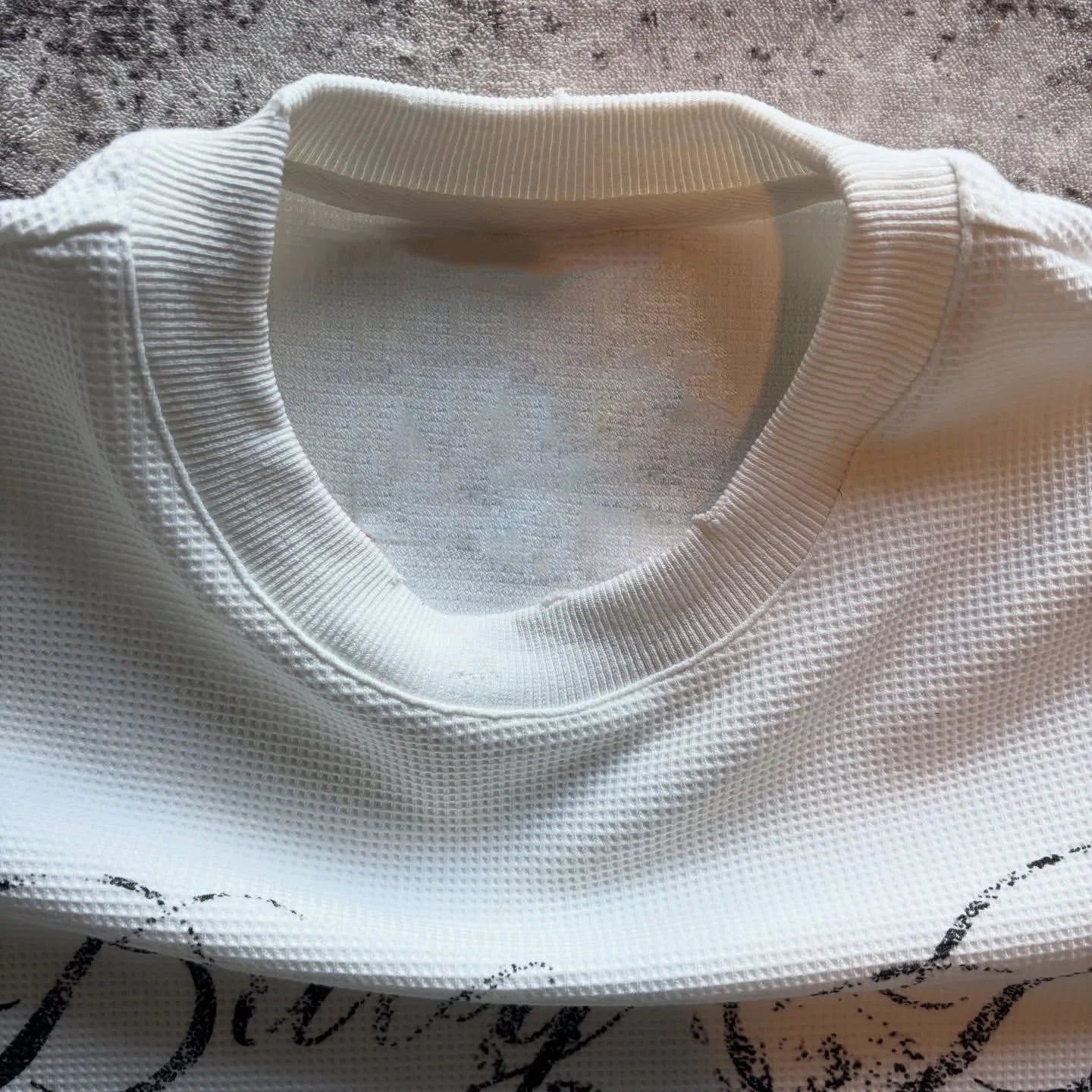 Long Sleeve Graphic Tee Womens Y2K Vintage Angel Print Waffle Knit Boxy Top