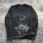 Long Sleeve Graphic Tee Womens Y2K Vintage Angel Print Waffle Knit Boxy Top