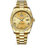 Men's Gold Watch Day-Date Function – Fluted Bezel-Tithesource-Gold-Gold-