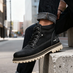Men's Leather Ankle Work Boots Lace-Up Anti-Slip
