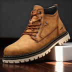 Men's Leather Ankle Work Boots Lace-Up Anti-Slip