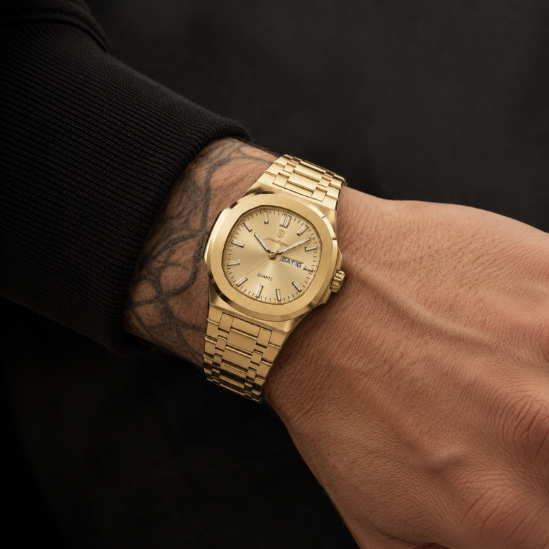 Men's Lightweight Watch - Steel - Sunburst Dial, Day & Date
