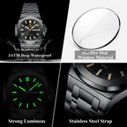 Men's Lightweight Watch - Steel - Sunburst Dial, Day & Date