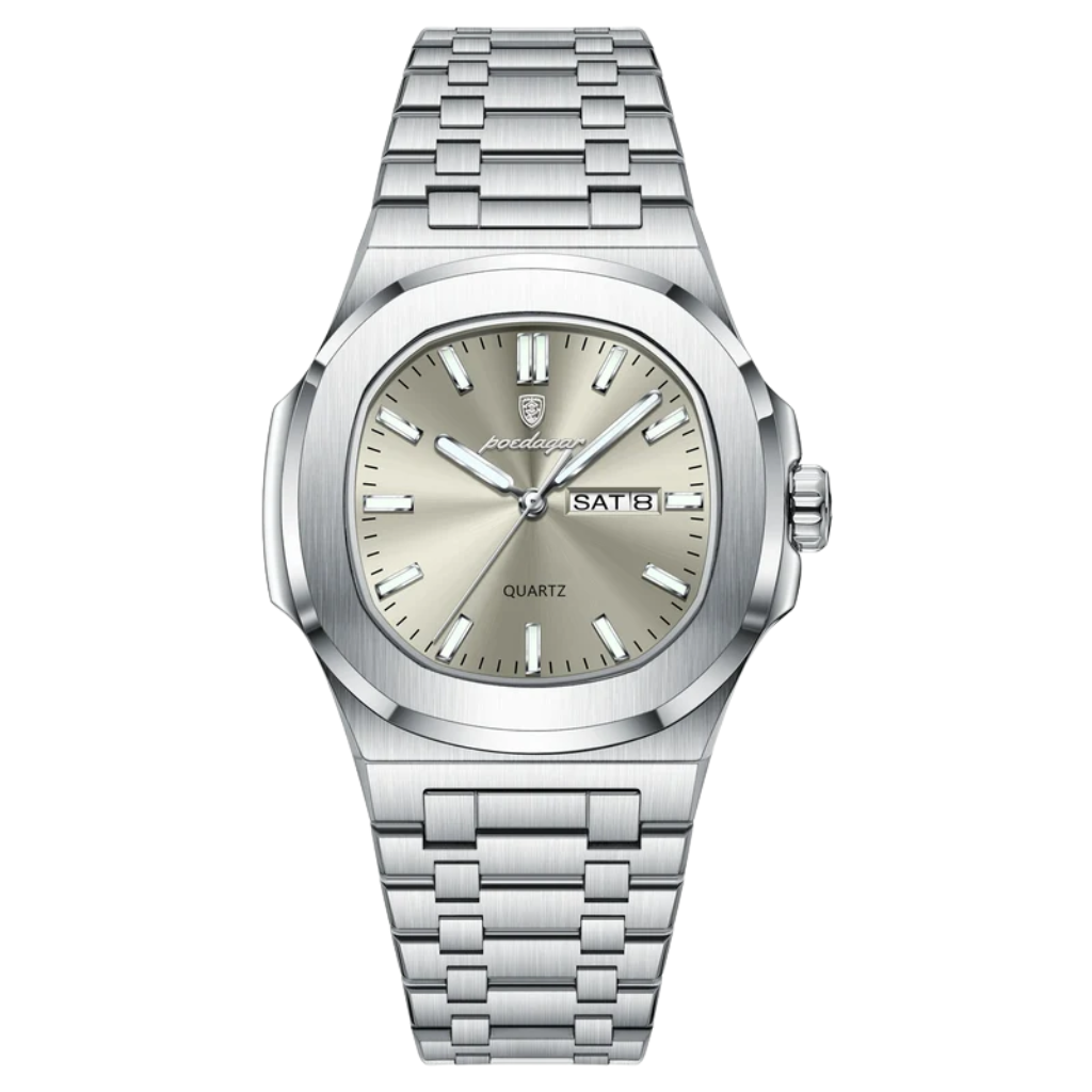 Men's Lightweight Watch - Steel - Sunburst Dial, Day & Date