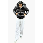 Men's Puffer Jacket with Hood - Shiny Finish