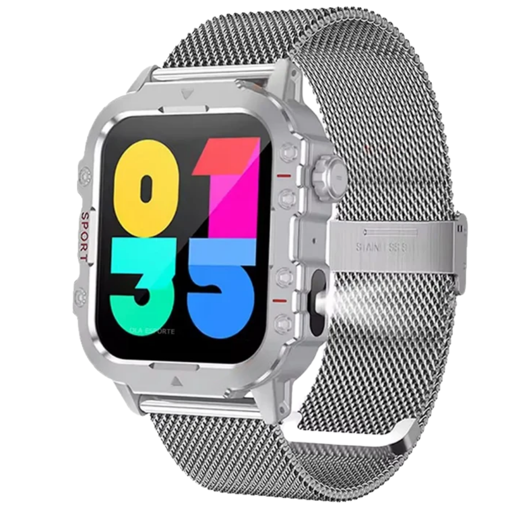 Men's Rugged Smart Watch Mesh Bracelet - Outdoor - Connected
