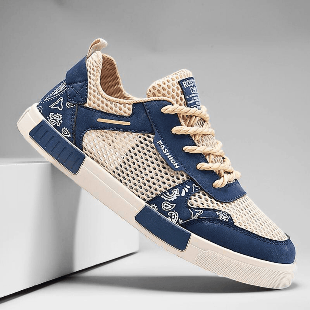 Mens Sneaker Laced - Mesh Upper - Rubber Sole
