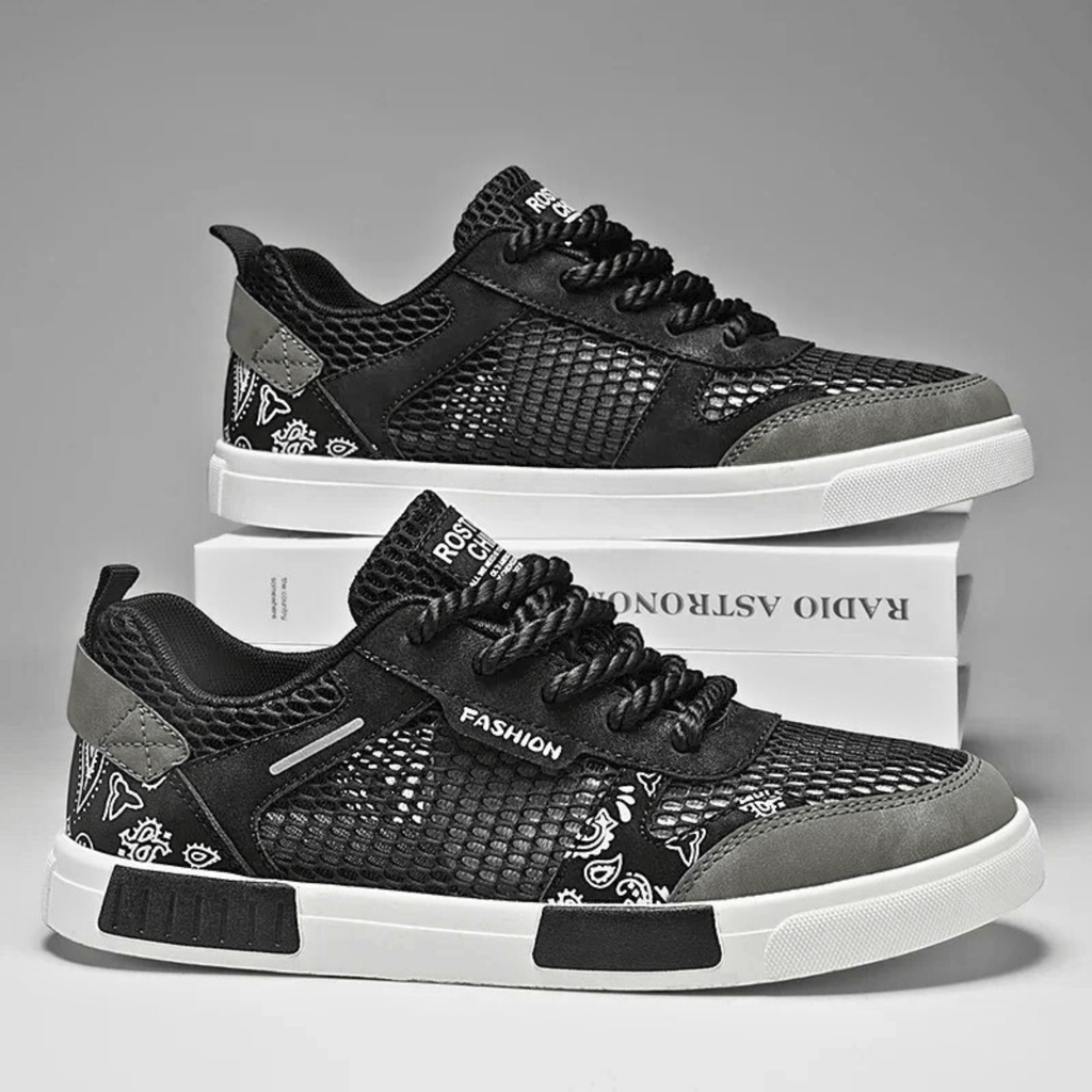 Mens Sneaker Laced - Mesh Upper - Rubber Sole