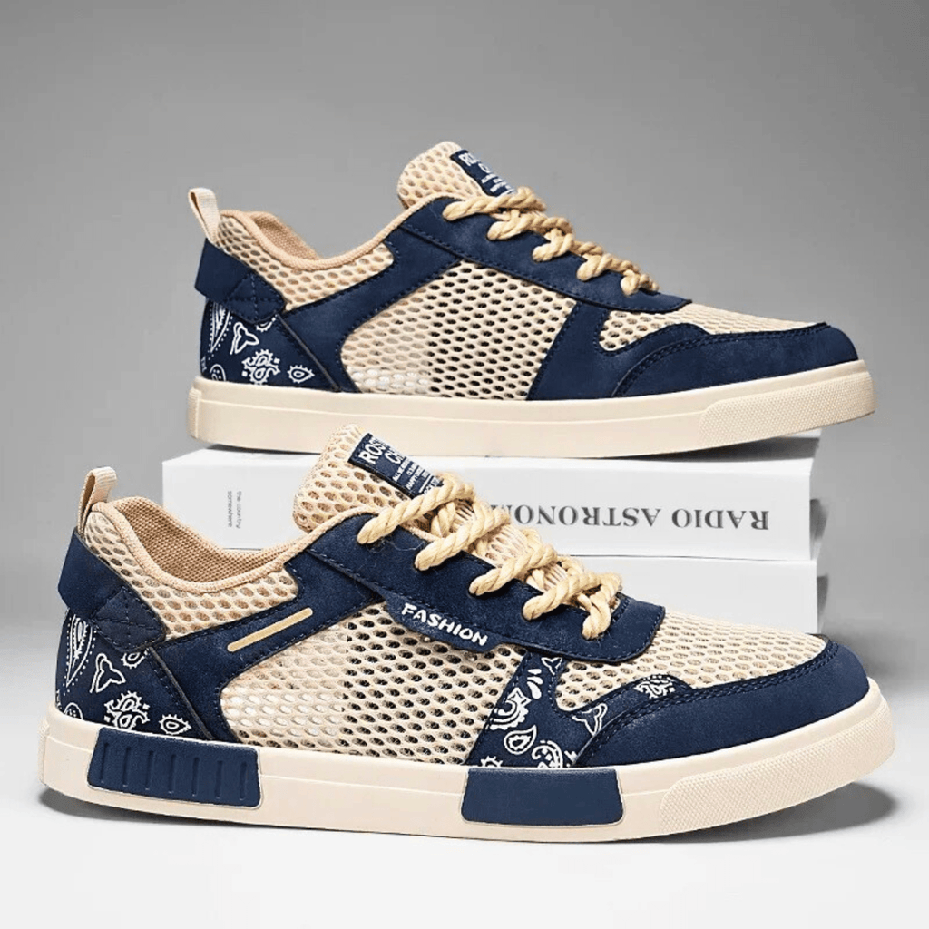 Mens Sneaker Laced - Mesh Upper - Rubber Sole