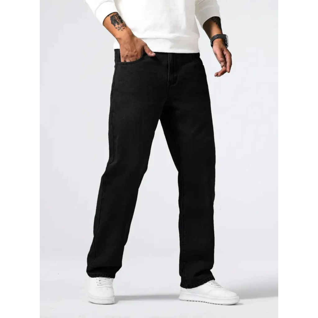 Men's Stretch Denim Casual Jeans - Regular Fit - Washed