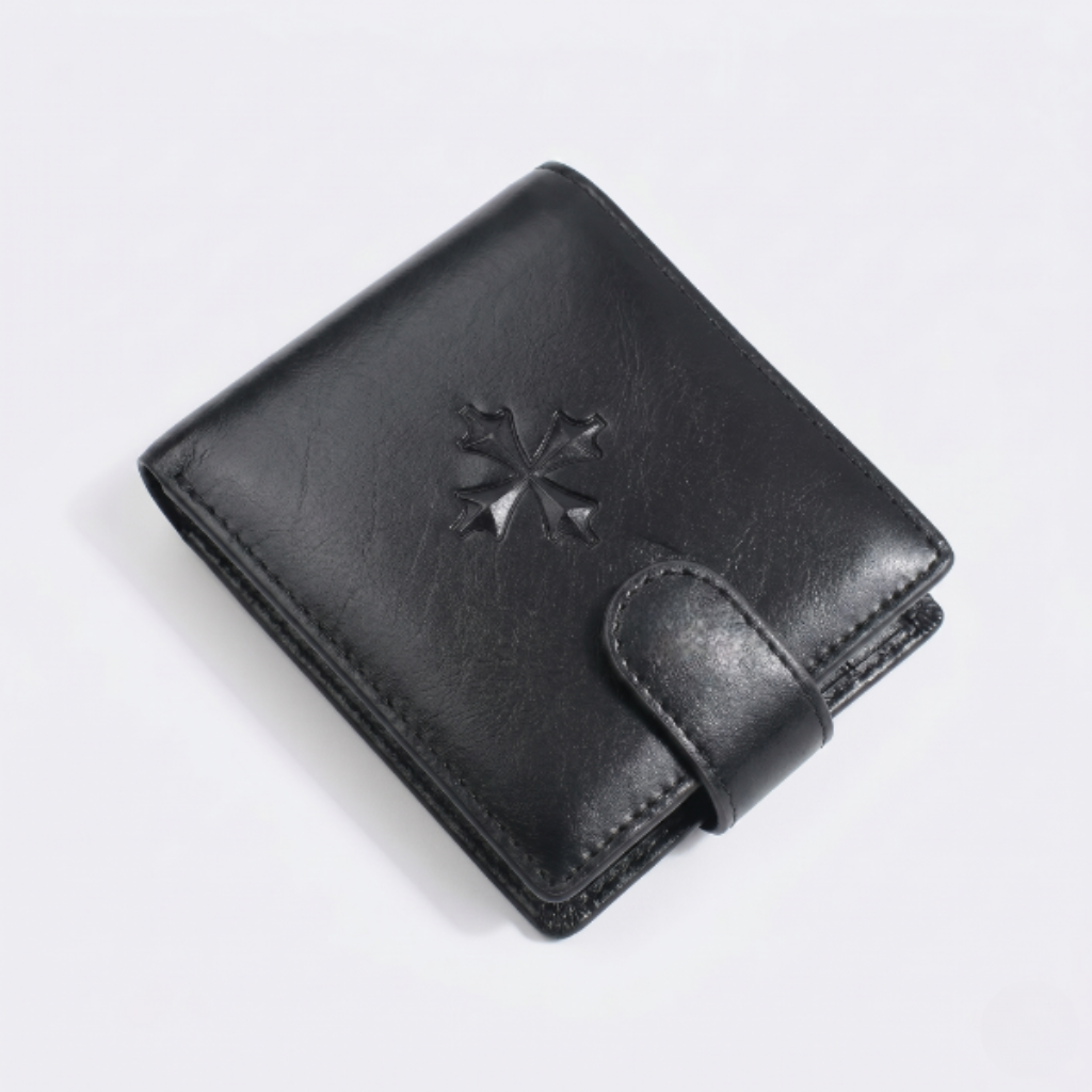 Men's Wallet Cross Print Card holder-Tithesource-Black-