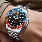 Mens Watch Jubilee Bracelet - Stainless Steel - GMT Pro - Date