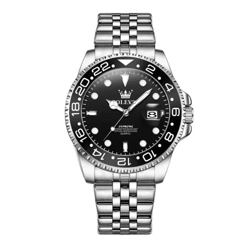 Mens Watch Jubilee Bracelet - Stainless Steel - GMT Pro - Date