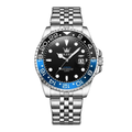 Mens Watch Jubilee Bracelet - Stainless Steel - GMT Pro - Date